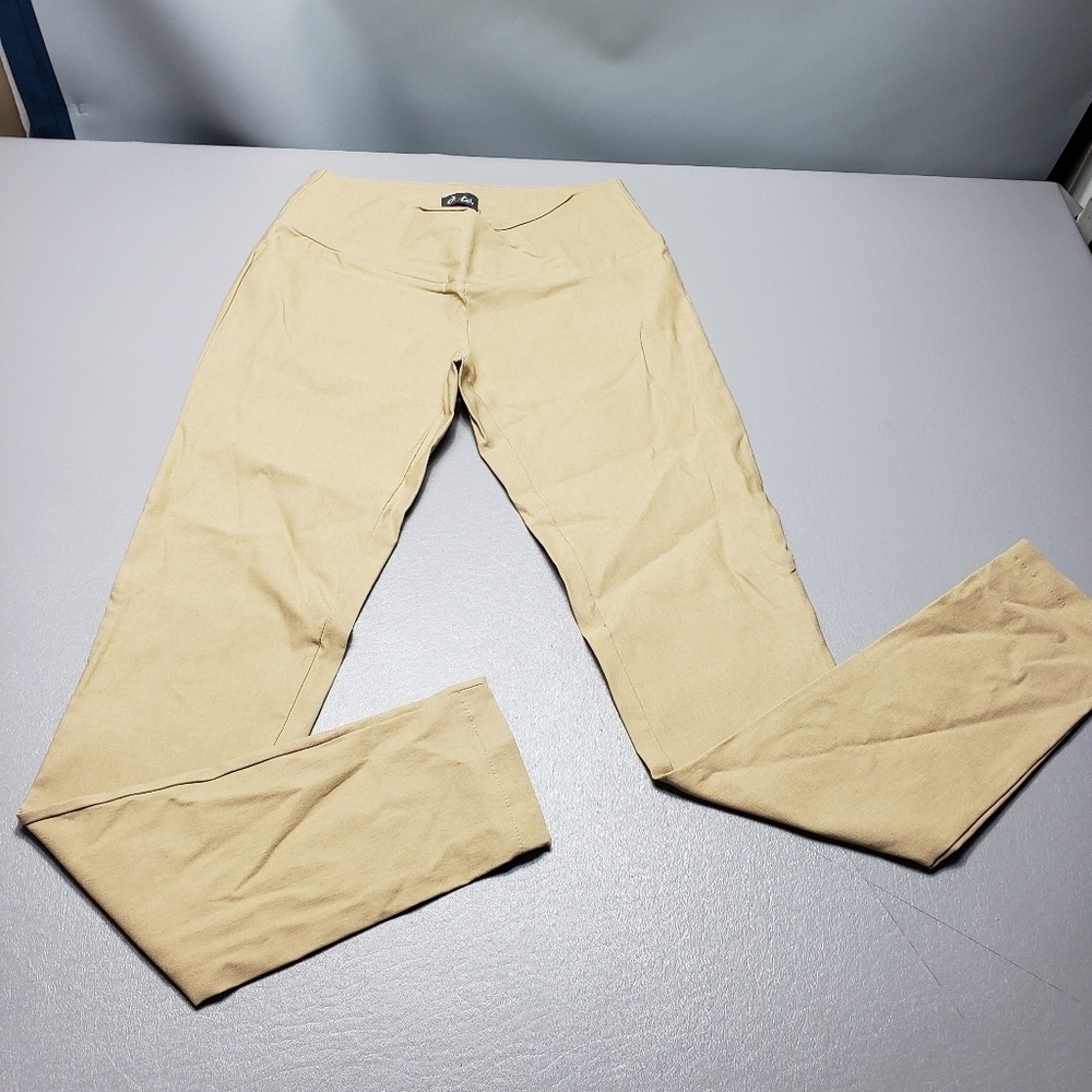 dots tan pull on stretchy skinny pants juniors size 3/4